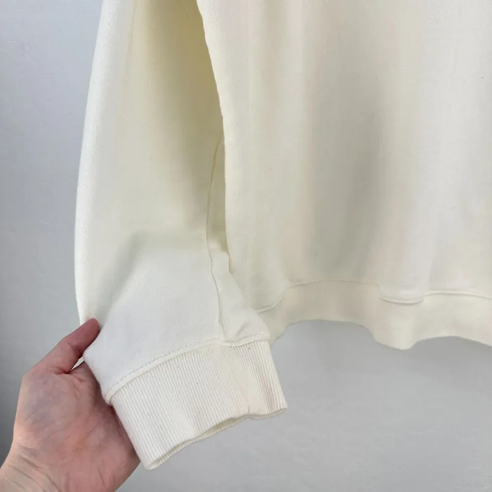 H&M Sweatshirt Mens XL White Blue Cycling Club Crew Neck Long Sleeve Relaxed Fit